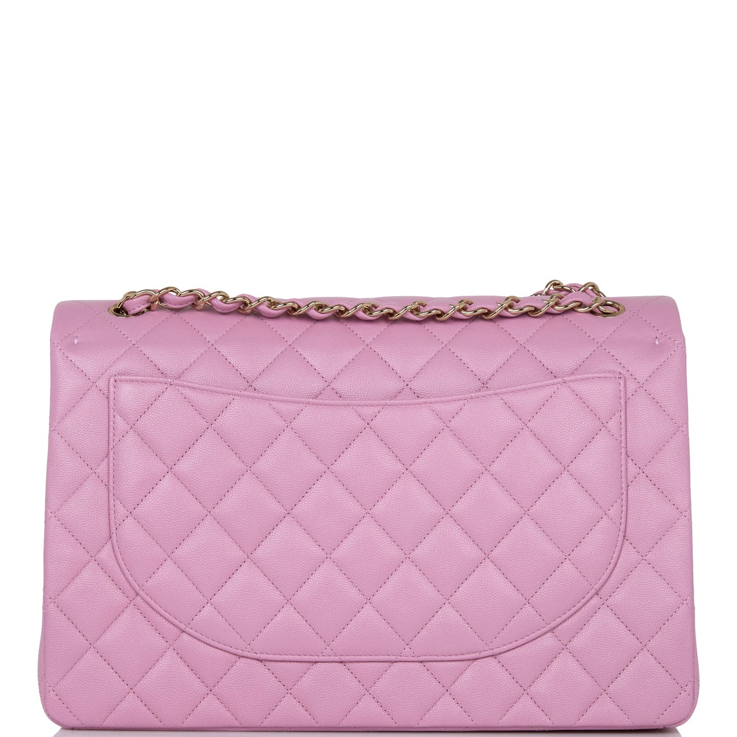 Chanel Maxi Classic Double Flap Bag Dark Pink Caviar Light Gold Hardware Rovelle Bags