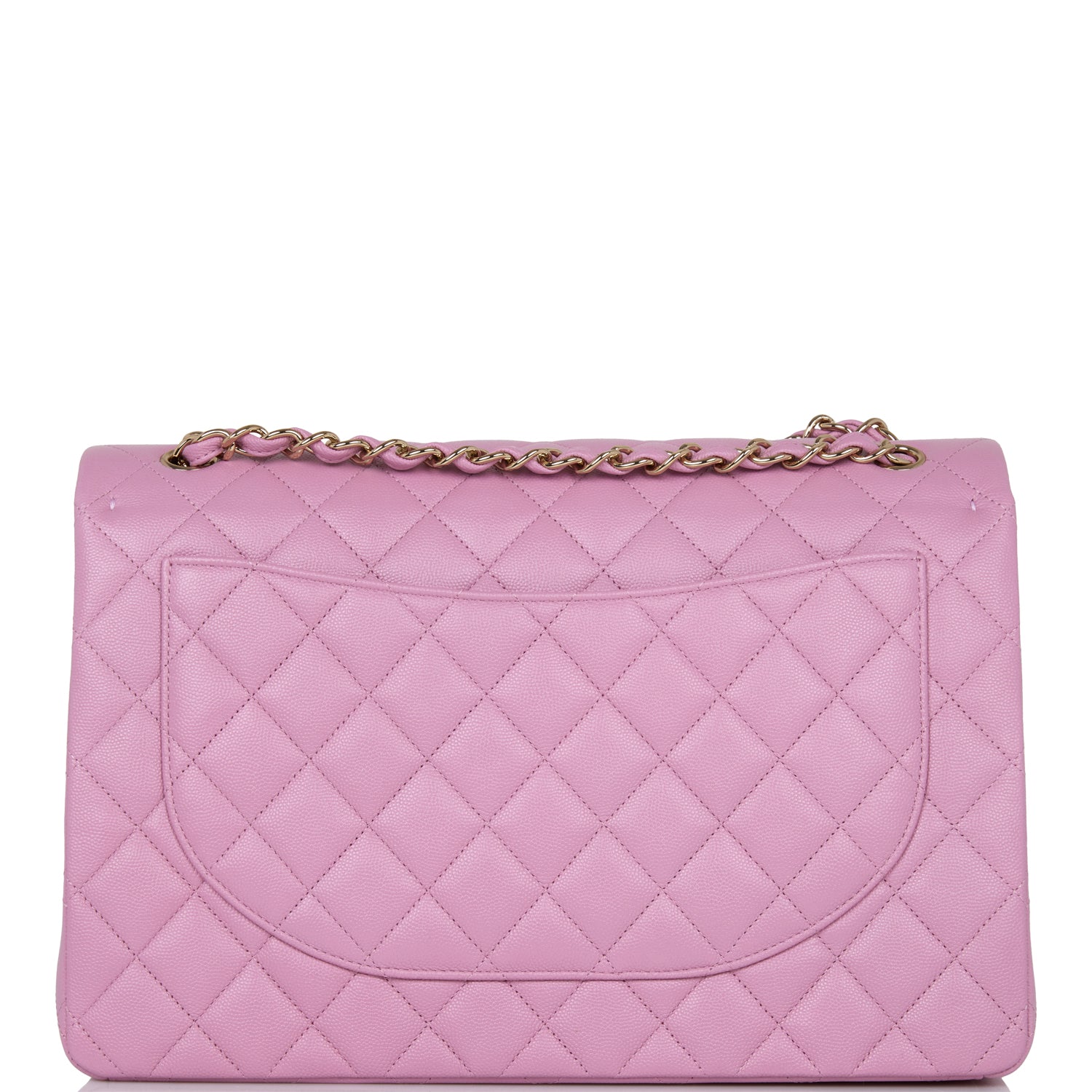 Chanel Maxi Classic Double Flap Bag Dark Pink Caviar Light Gold Hardware Rovelle Bags