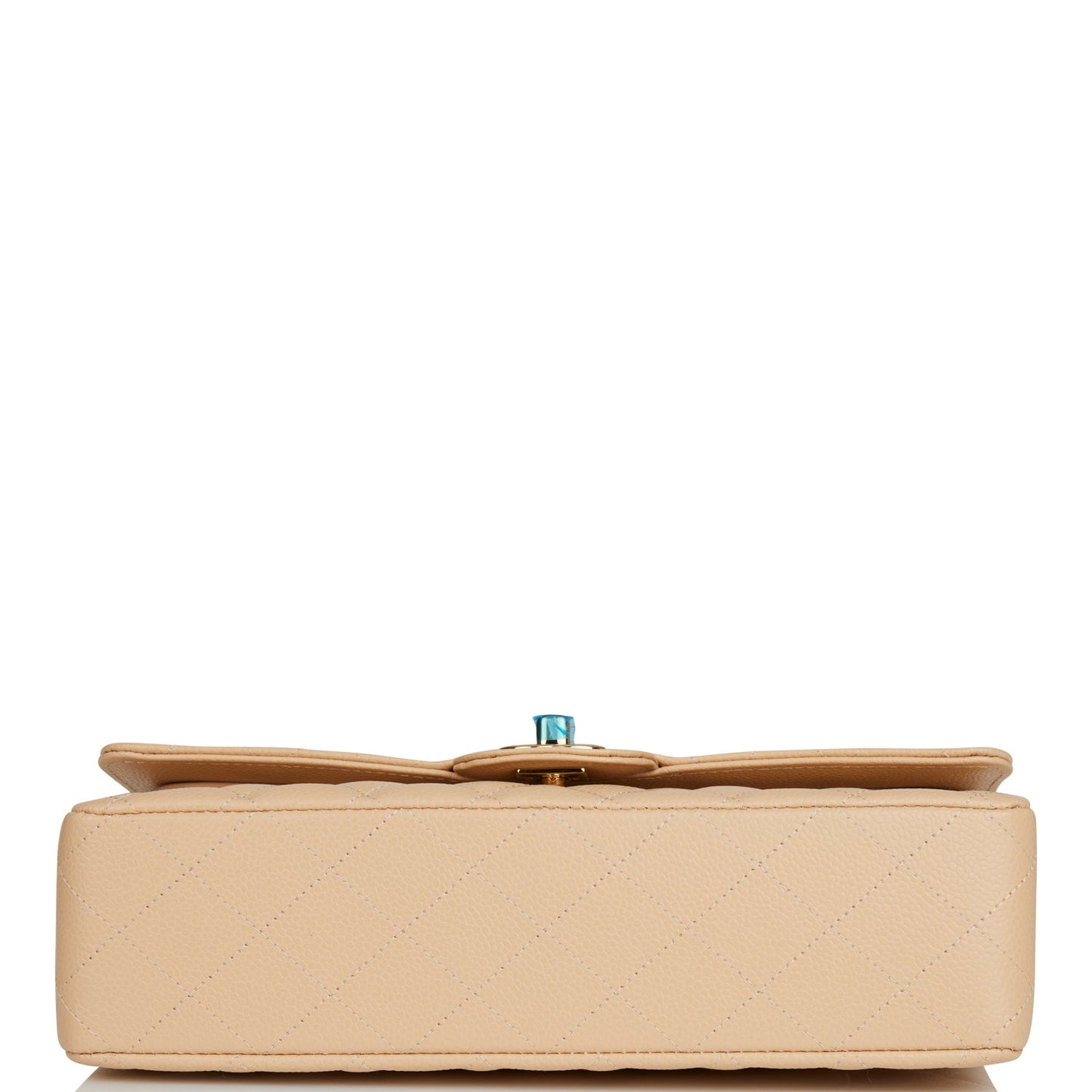 Chanel Medium Classic Double Flap Bag Beige Quilted Caviar Gold Hardware Rovelle Bags