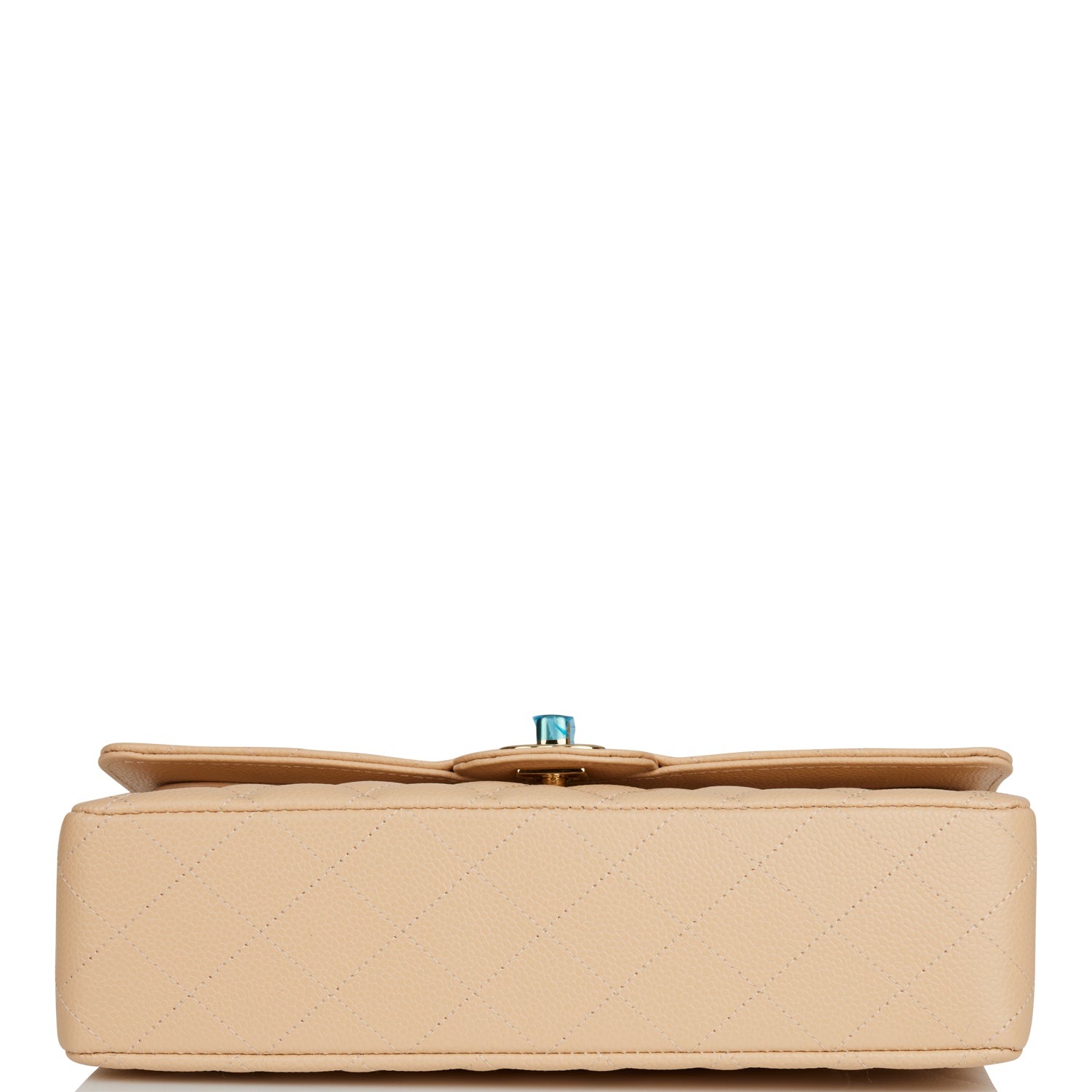 Chanel Medium Classic Double Flap Bag Beige Quilted Caviar Gold Hardware Rovelle Bags