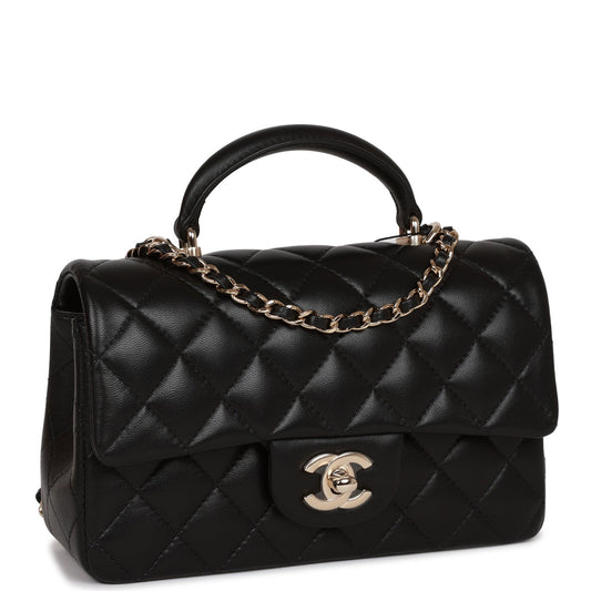 Chanel Mini Flap Lambskin Black Shoulder Bag Lambskin Rovelle Bags