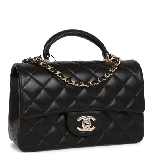 Chanel Mini Flap Lambskin Black Shoulder Bag Rovelle Bags