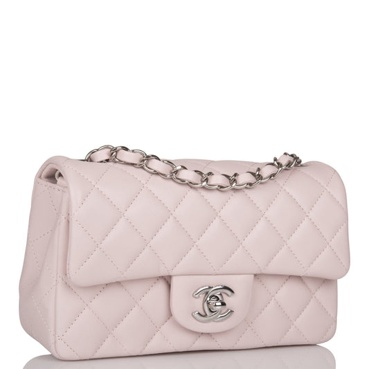 Chanel Mini Rectangular Flap Bag Light Purple Lambskin Silver Hardware Rovelle Bags
