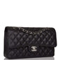 Chanel Medium Classic Double Flap Bag Black Caviar Silver Hardware Rovelle Bags