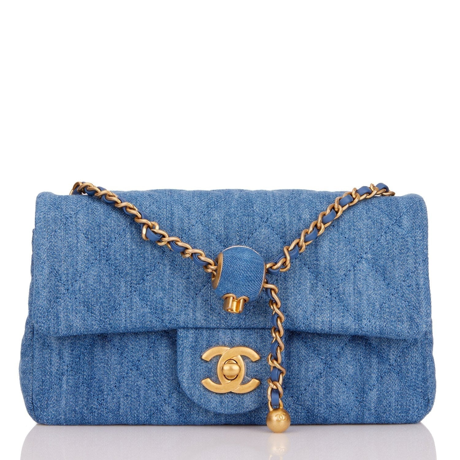 Chanel Luxury Leather Gold Shoulder Bag Gold Rovelle Bags