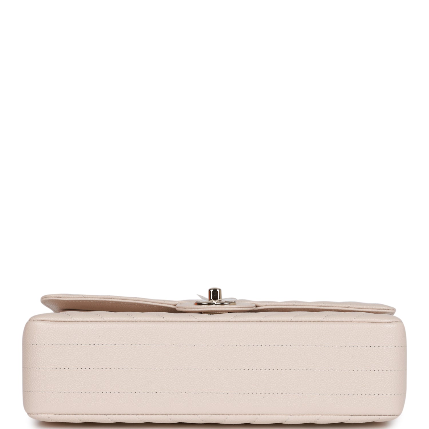 Chanel Medium Classic Double Flap Bag Beige Chevron Caviar Light Gold Hardware Rovelle Bags