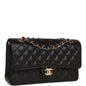 Chanel Medium Classic Double Flap Bag Black Quilted Caviar Gold Hardware Rovelle Bags