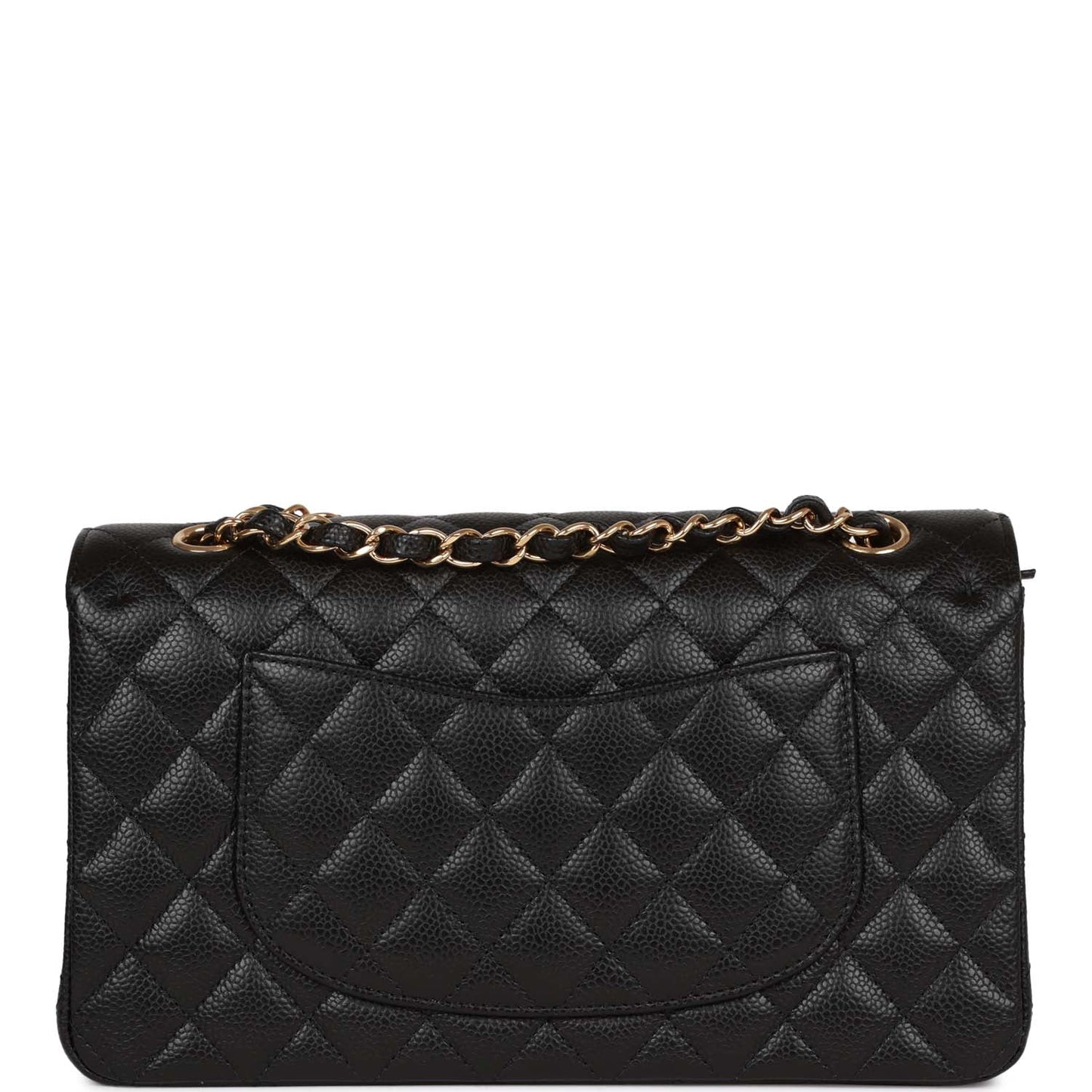Chanel Medium Classic Double Flap Bag Black Quilted Caviar Gold Hardware Rovelle Bags