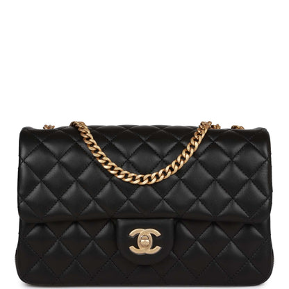 Chanel Medium Camellia Crush Flap Bag Black Lambskin Antique Gold Hardware Rovelle Bags