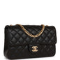 Chanel Medium Camellia Crush Flap Bag Black Lambskin Antique Gold Hardware Rovelle Bags