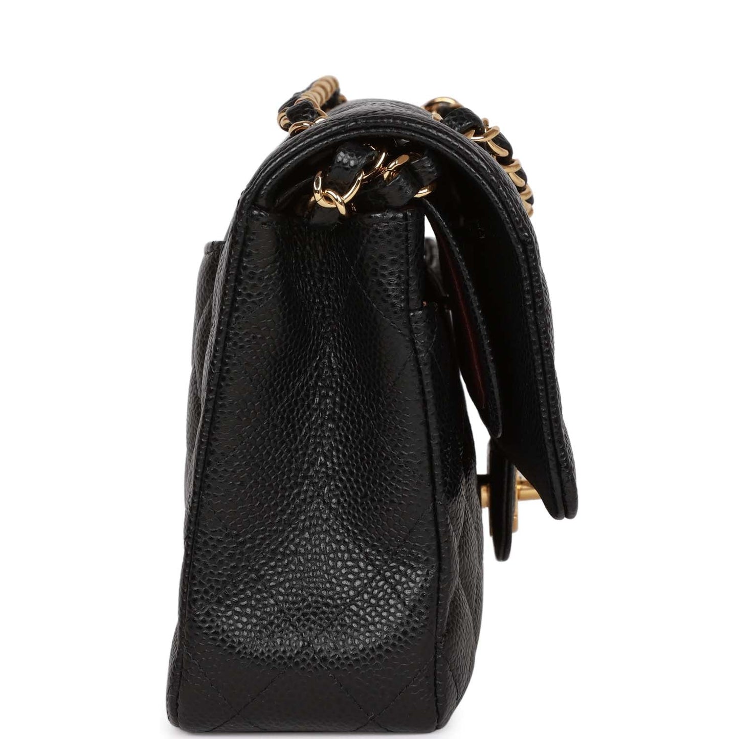 Chanel Medium Classic Double Flap Bag Black Caviar Gold Hardware Rovelle Bags