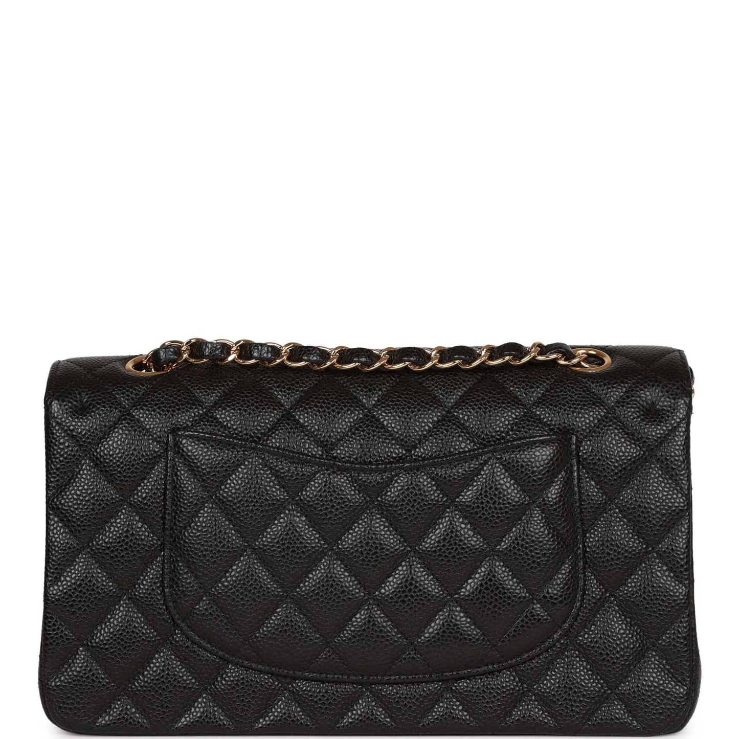 Chanel Medium Classic Double Flap Bag Black Caviar Gold Hardware Rovelle Bags
