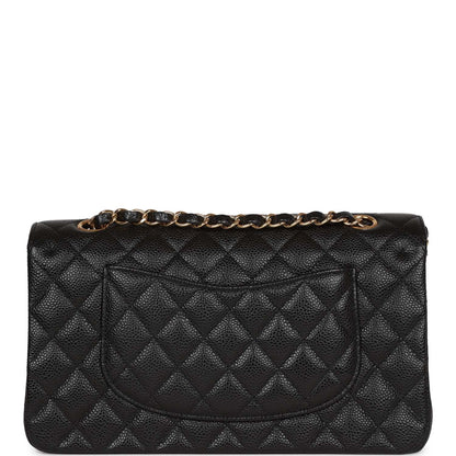 Chanel Medium Classic Double Flap Bag Black Caviar Gold Hardware Rovelle Bags