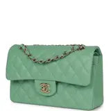 Chanel Classic Double Flap 25 Shoulder Bag Emerald Green