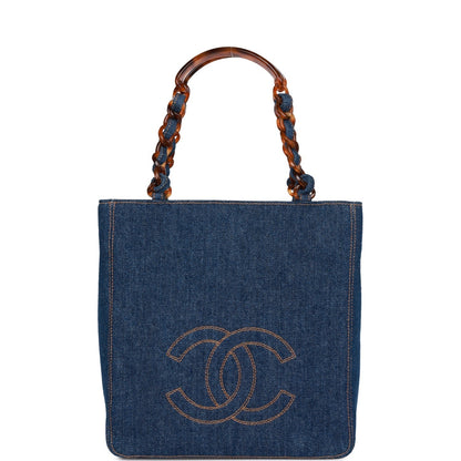 Chanel Luxury Leather Blue Tote Bag Rovelle Bags
