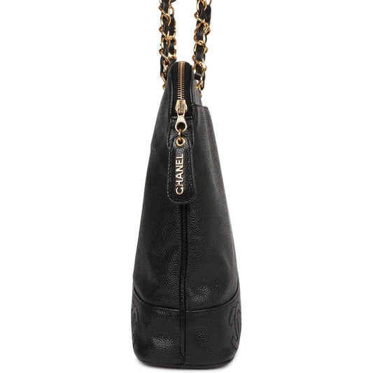 Chanel Triple Cc Tote Bag Black Caviar Gold Hardware Rovelle Bags