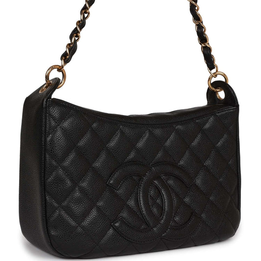 Chanel Timeless Cc Shoulder Bag Black Caviar Gold Hardware Rovelle Bags