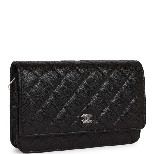 Chanel Wallet On Chain WOC Black Caviar Silver Hardware Rovelle Bags