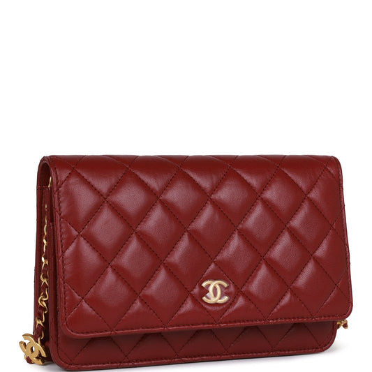 Chanel Wallet On Chain WOC Burgundy Lambskin Gold Hardware Rovelle Bags