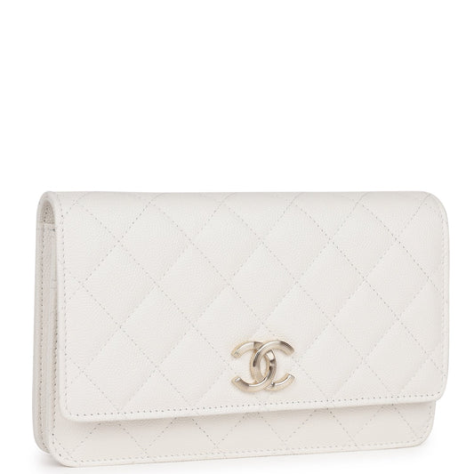 Chanel Wallet On Chain WOC White Caviar Light Gold Hardware Rovelle Bags