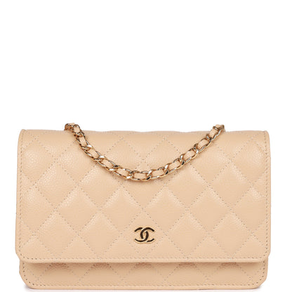 Chanel Wallet On Chain WOC Beige Caviar Gold Hardware Rovelle Bags