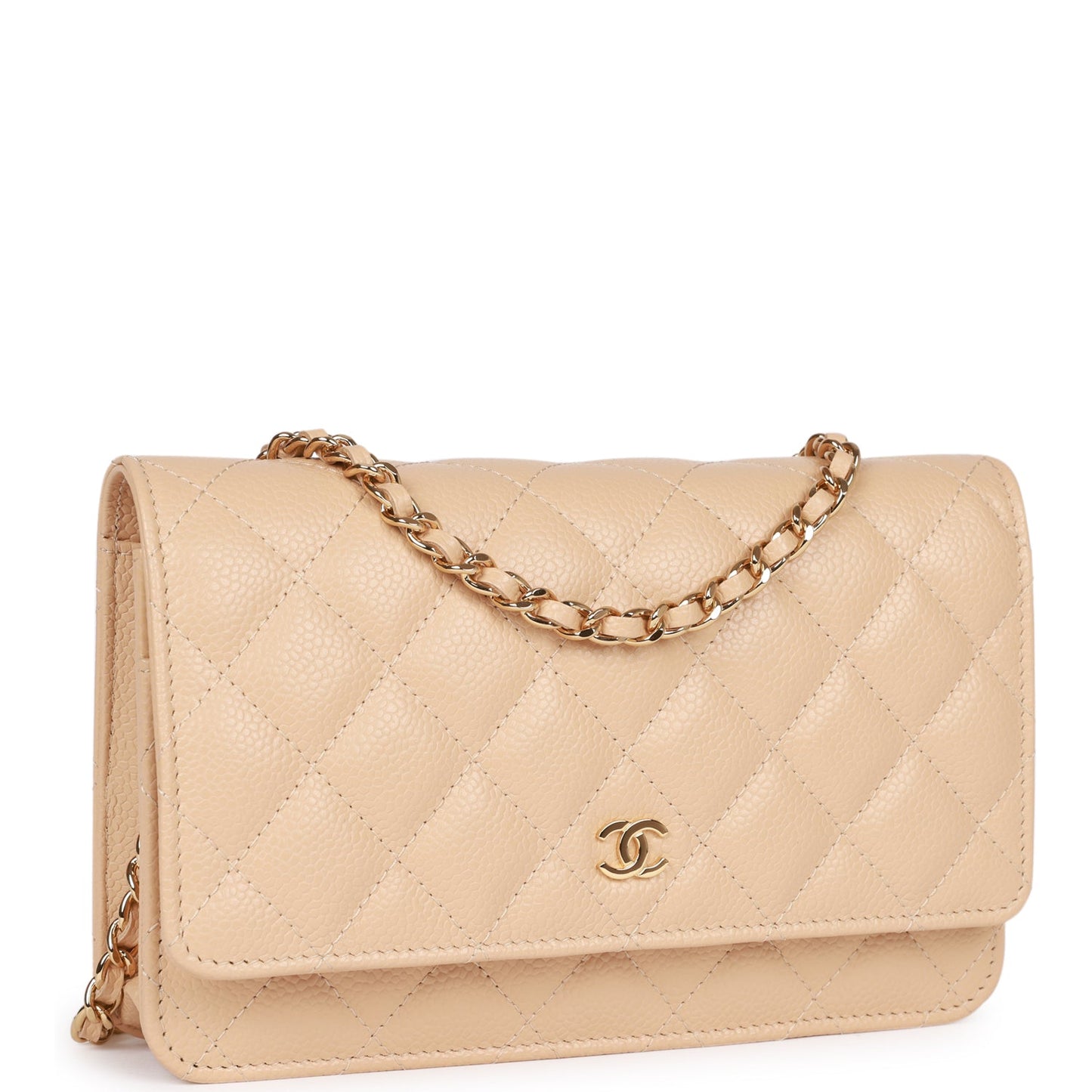 Chanel Wallet On Chain WOC Beige Caviar Gold Hardware Rovelle Bags