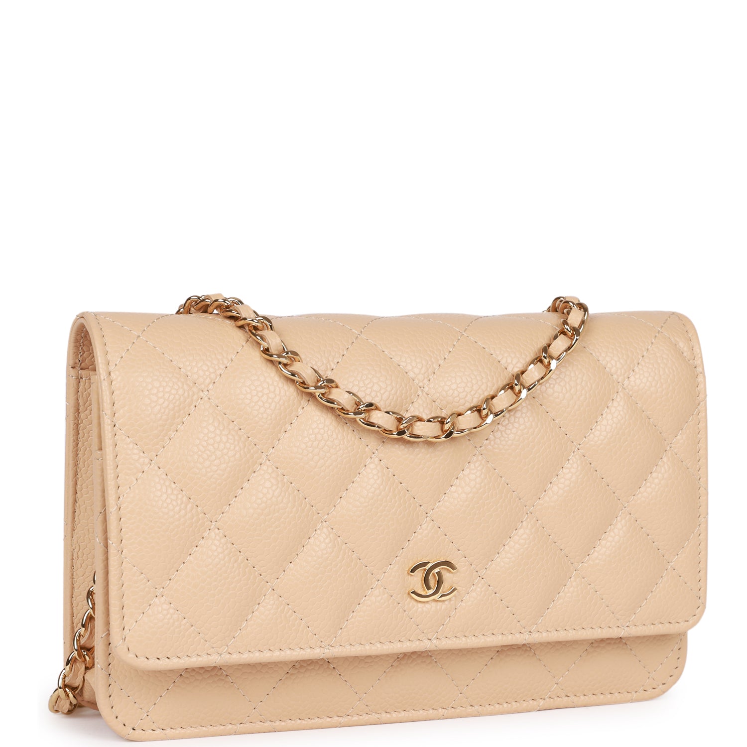 Chanel Wallet On Chain WOC Beige Caviar Gold Hardware Rovelle Bags