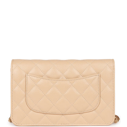 Chanel Wallet On Chain WOC Beige Caviar Gold Hardware Rovelle Bags