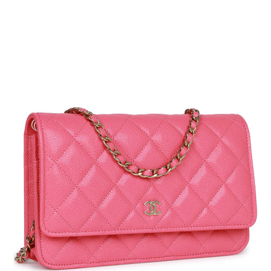 Chanel Wallet On Chain WOC Pink Caviar Light Gold Hardware Rovelle Bags