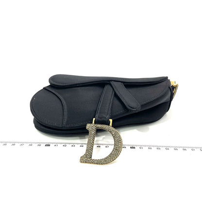 Dior Saddle Mini Silk Handbag Black with crystals Rovelle Bags