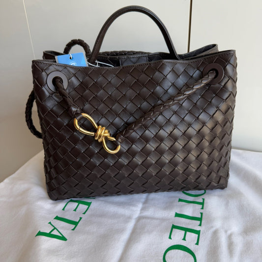 Bottega Veneta Andiamo Medium Fondant Dark Chocolate Brown Handbag