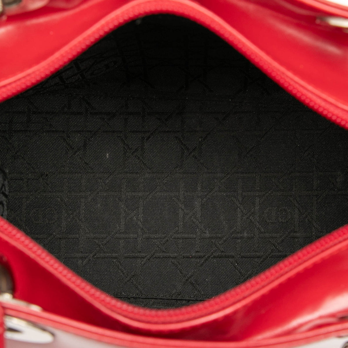 Red Dior Medium Patent Lady Dior Satchel Rovelle Bags