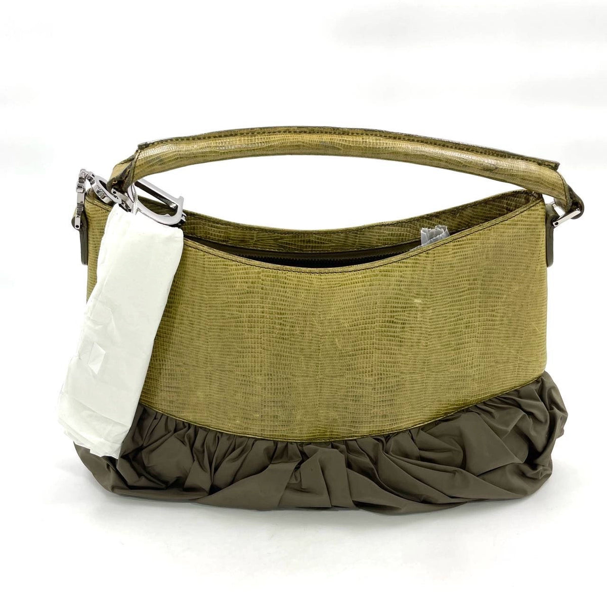Dior Corset Dark Green Lizard-skin Leather and Satin Lace-up Ballet Bag Rovelle Bags