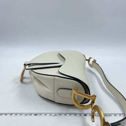 Dior Saddle Medium 2019 White Grained Leather Handbag Rovelle Bags
