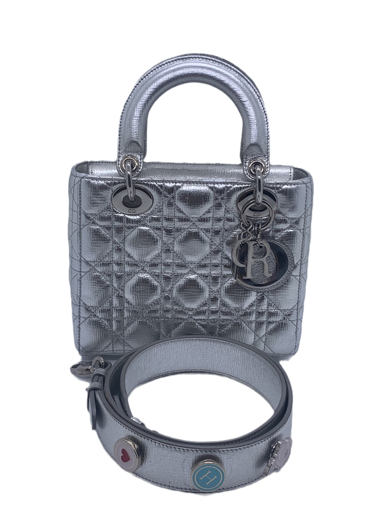 Lady Dior ABCdior Small Silver Cannage Lambskin Handbag 29-MA-0157 Rovelle Bags