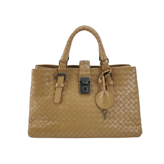 Bottega Veneta Roma Handbag Bag Intrecciato Nappa Leather Beige Large 35cm