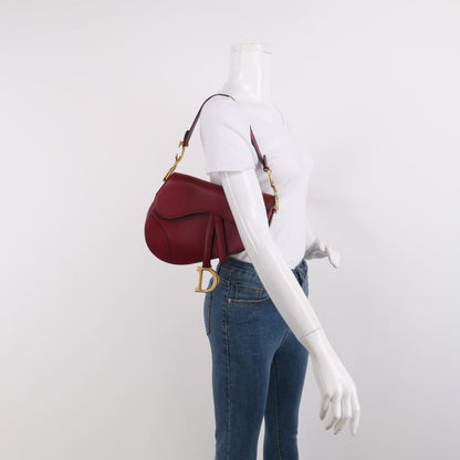 Dior Saddle Shoulder Bag Medium Red Smooth Leather Gold Hardware Rovelle Bags