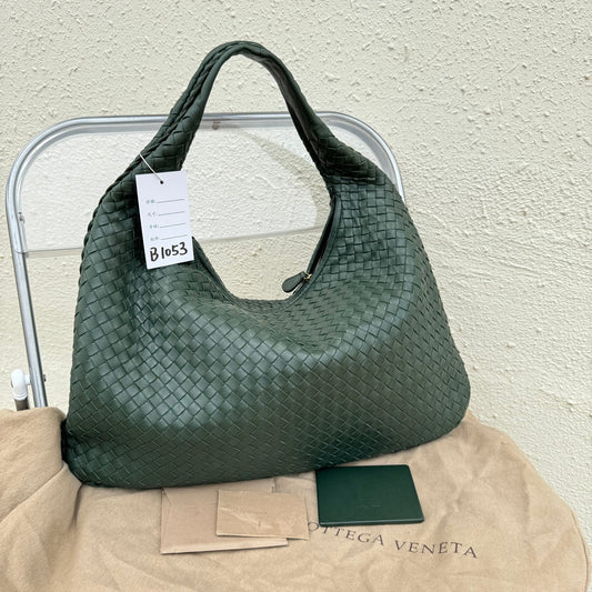 Bottega Veneta Veneta Hobo Large Dark Green 47cm Lambskin Leather