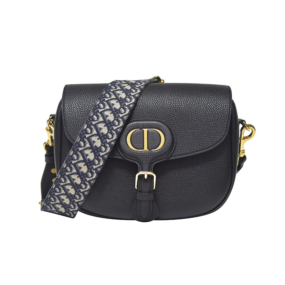 Black Grained Leather Large Dior Bobby Bag Rented Out Rovelle Bags