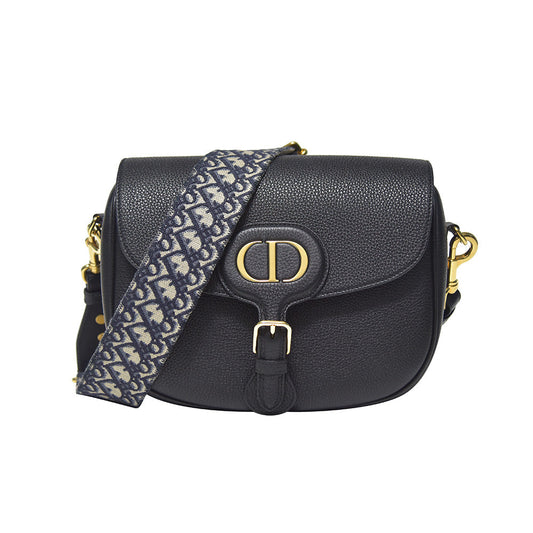 Black Grained Leather Large Dior Bobby Bag Rented Out Rovelle Bags