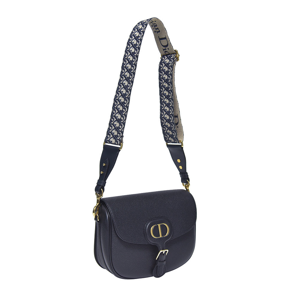 Black Grained Leather Large Dior Bobby Bag Rented Out Rovelle Bags