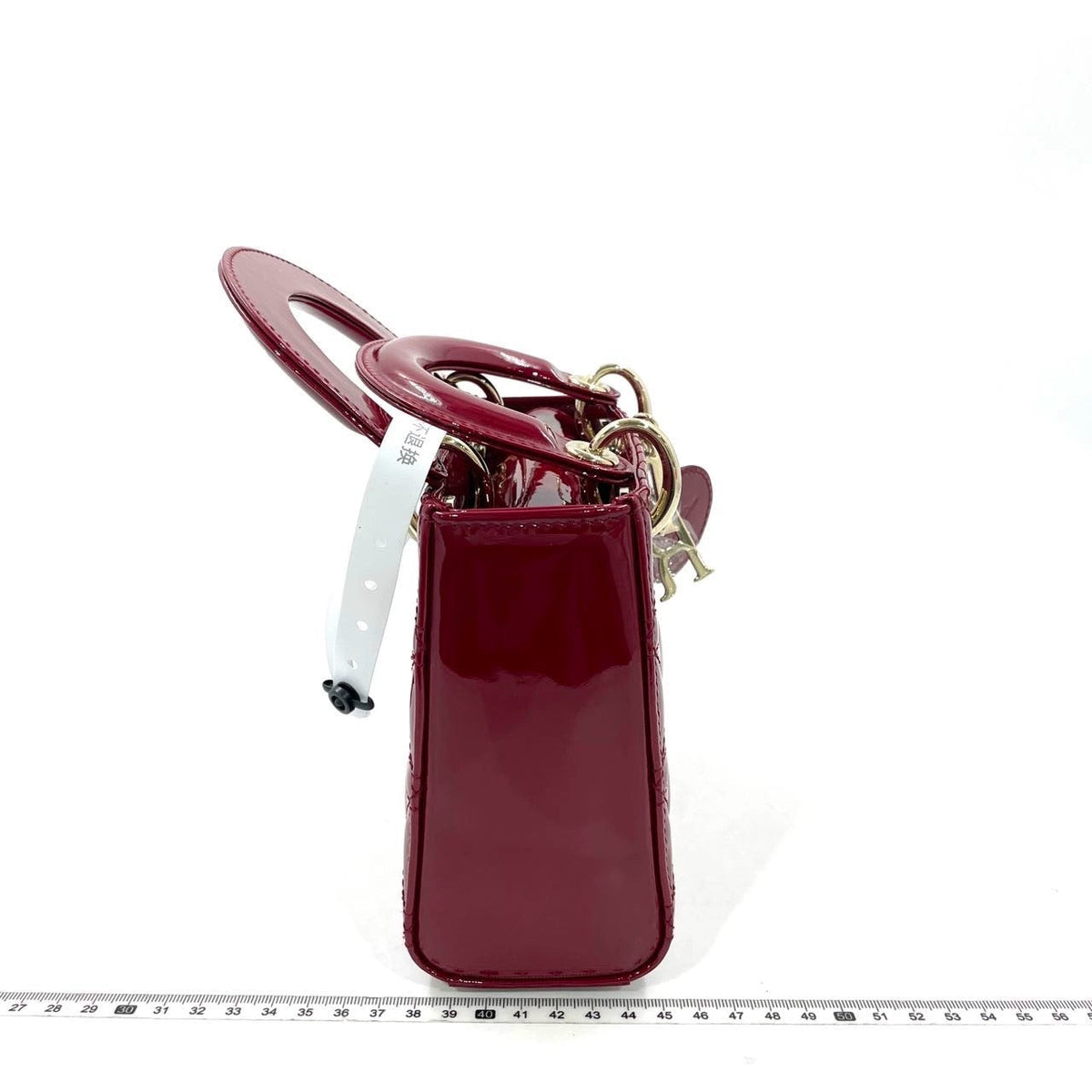 Lady Dior Mini Handbag Burgundy Red Patent Leather Gold-tone Chain Strap 2020 Suede Interior Rovelle Bags