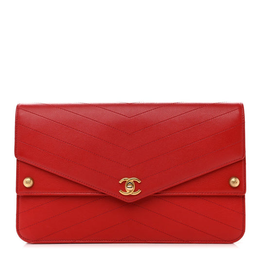 Chanel Quilted Calfskin Clutch Rovelle Bags