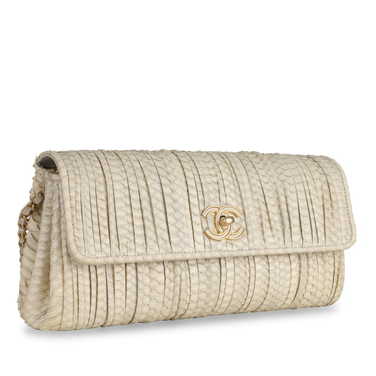 Chanel Python Pleated Flap Bag Rovelle Bags