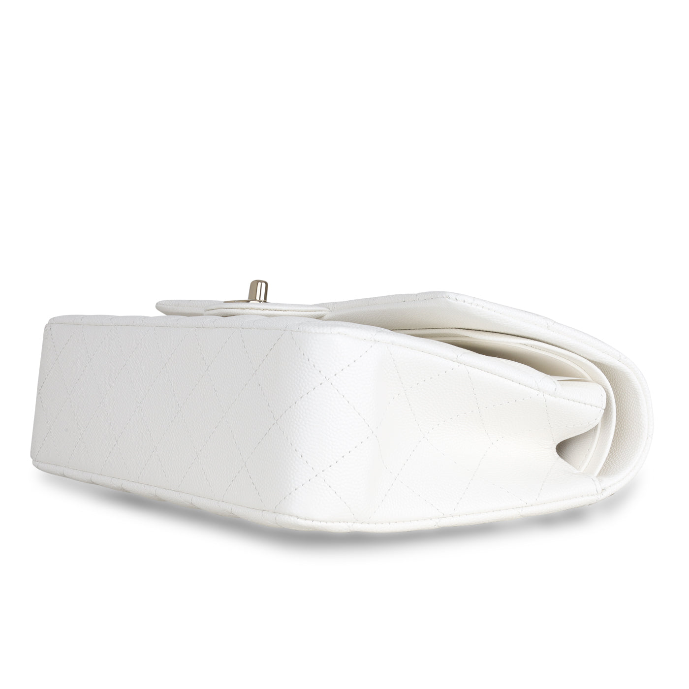 Chanel Medium Classic Flap - White Caviar Rovelle Bags