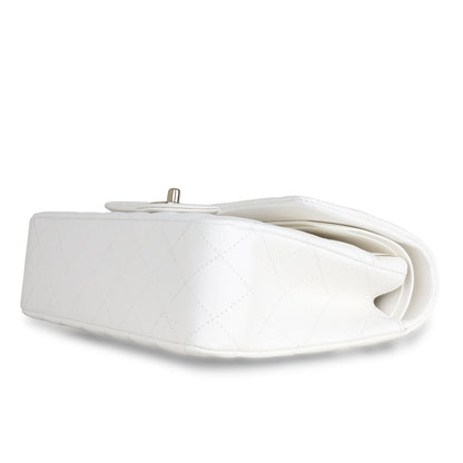 Chanel Medium Classic Flap - White Caviar Rovelle Bags