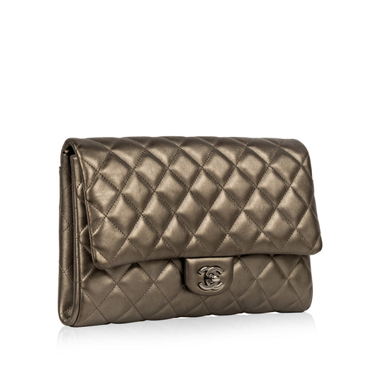 Chanel WOC Lambskin Silver Crossbody Lambskin Rovelle Bags
