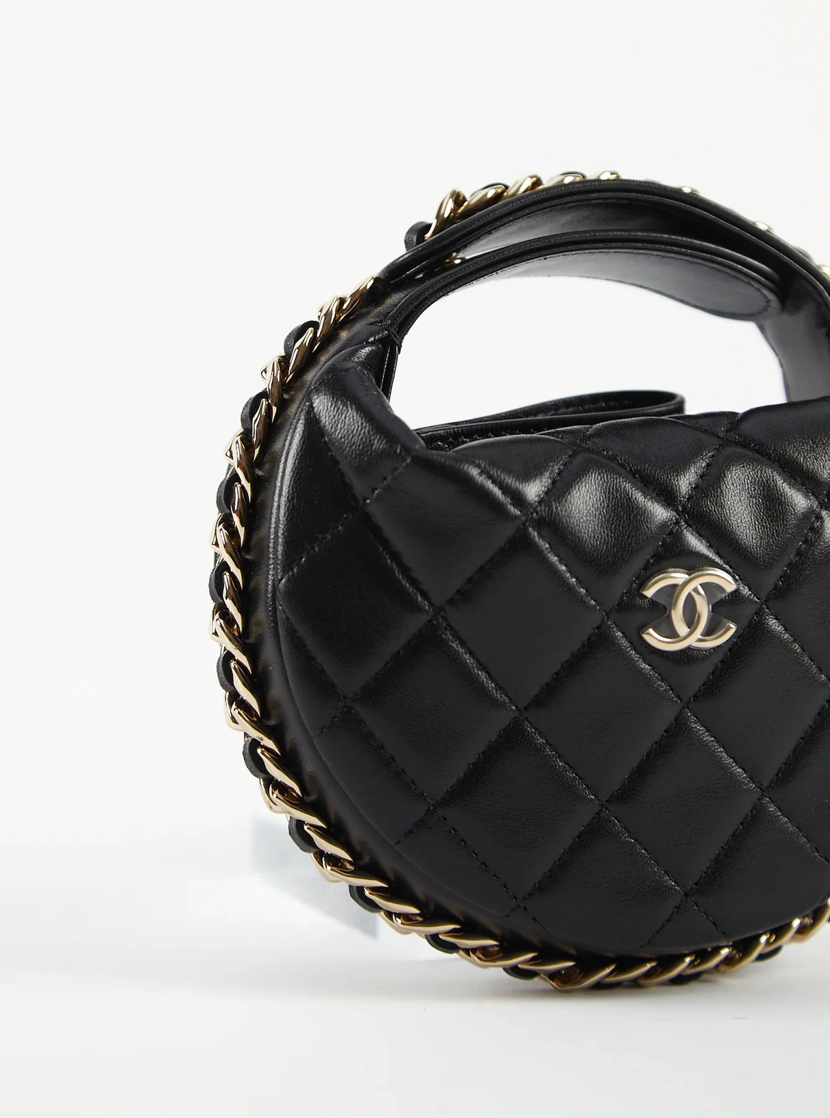 Chanel Pouch Lambskin GHW (Black)
