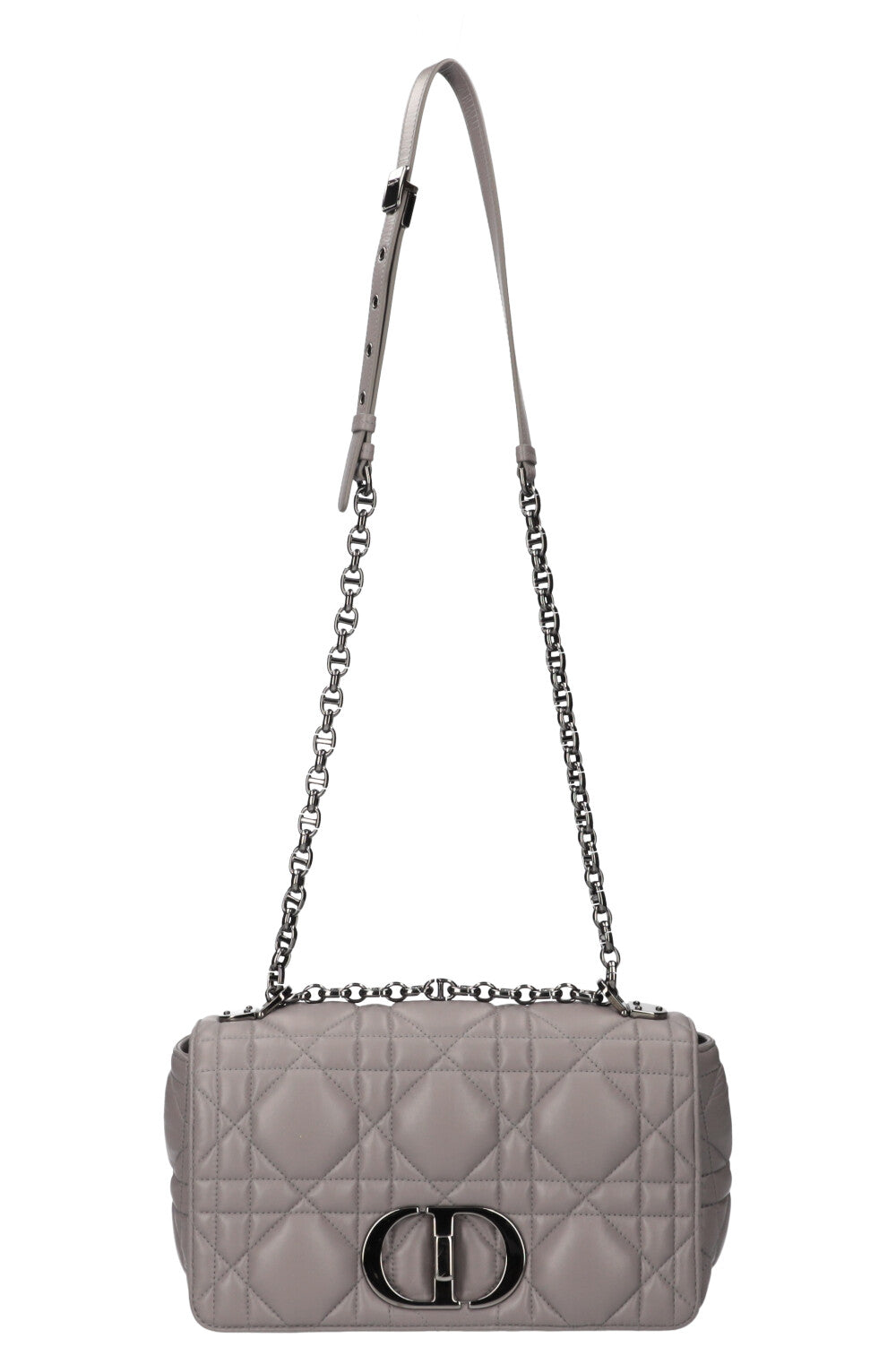 Christian Dior Caro Bag Macrocannage Calfskin Grey Rovelle Bags