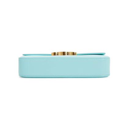 Celine 2021 Blue Smooth Calfskin Leather Triomphe Claude Shoulder Bag